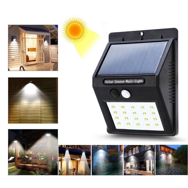 Solar-LED-Wandleuchte mit Bewegungsmelder, extra hell für sichere Außenbeleuchtung.