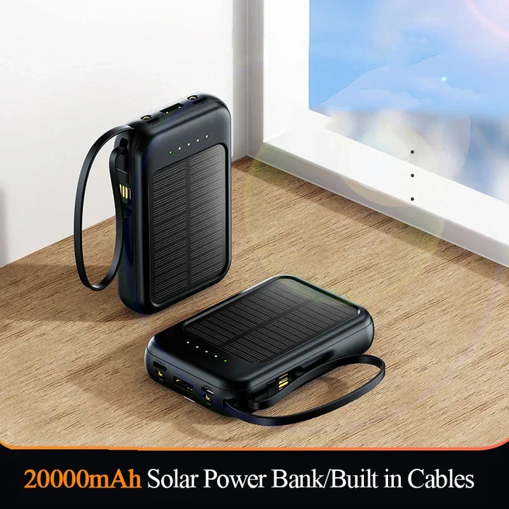 Robuste Solar-Powerbank 20.000 mAh, ideal als Notfall-Ladegerät & Outdoor Zubehör für Handys.