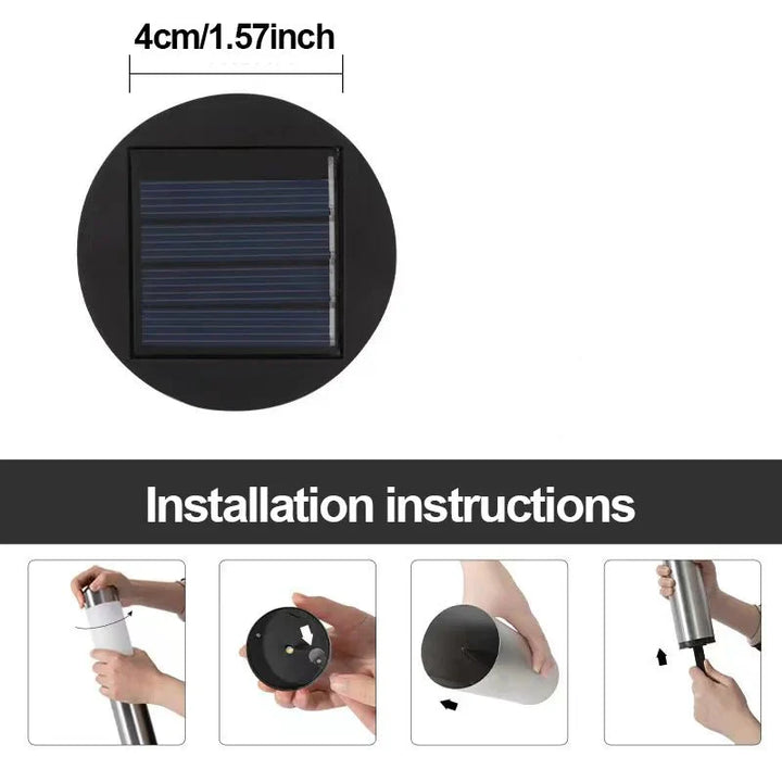 Solide Solar-Gartenleuchte für stimmungsvolles Licht. Langlebige, wetterfeste LED-Außenleuchte für Rasen und Wege.