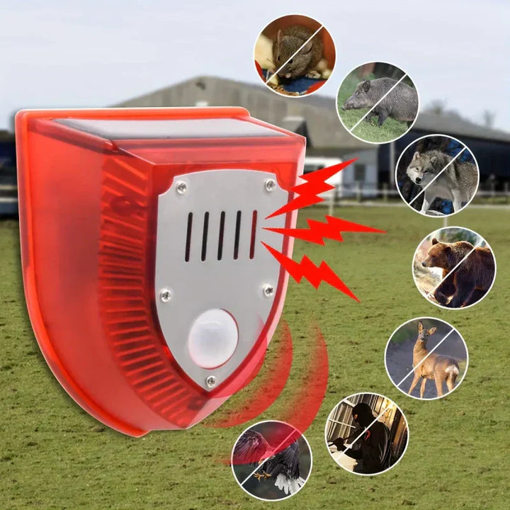 Leistungsstarker 129 dB Solar-Alarmsystem für Garten und Haus, schützt zuverlässig vor Eindringlingen.