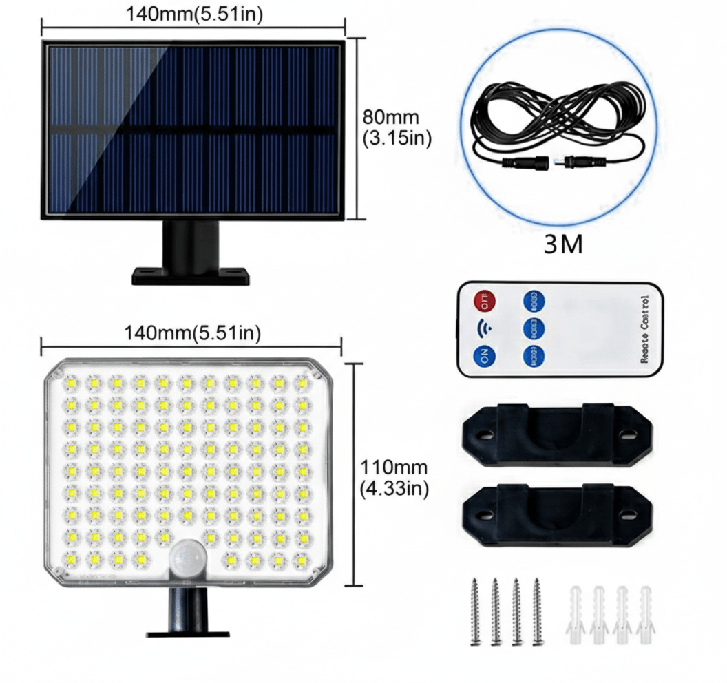 Helles Solar-Sicherheitslicht beleuchtet den Eingangsbereich, mit Bewegungssensor für erhöhte Sicherheit, energiesparende Außenlampe.