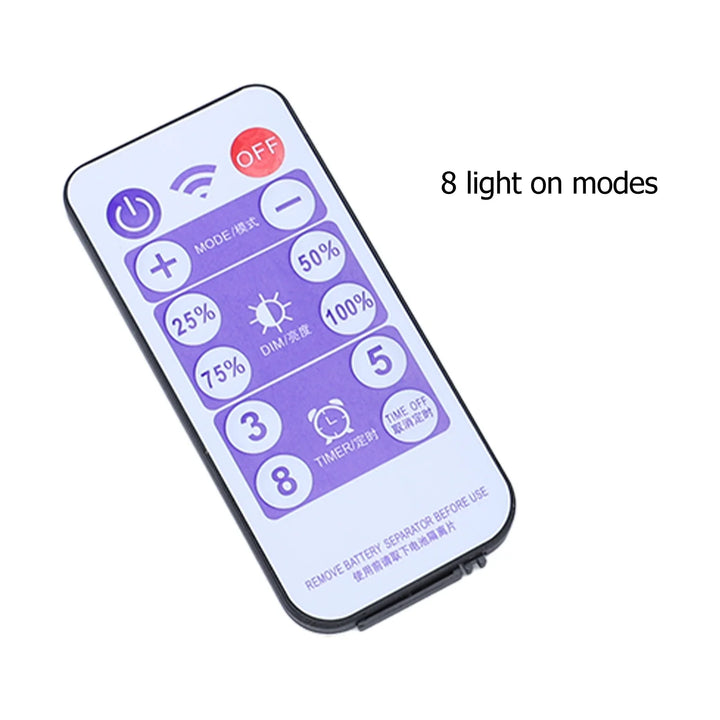 Nahaufnahme der Solar Steuerbox für Lichterketten, zeigt Bedienelemente und integriertes Solarpanel, IP65 Outdoor.