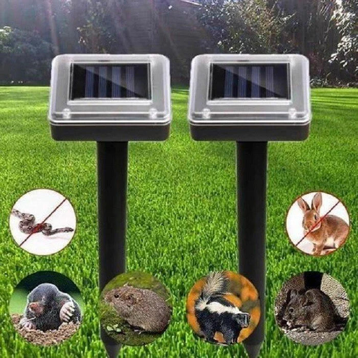 Umweltfreundlicher Solar-Ultraschallvertreiber für den Garten gegen Mäuse, Maulwürfe & Schlangen.
