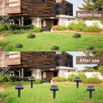Effektiver Ultraschall-Vertreiber, solarbetrieben, schützt den Garten vor Mäusen & Maulwürfen.