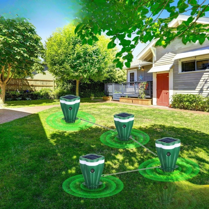 Effektiver Maulwurfschreck und Wühlmaus-Abwehr mit Solar-Ultraschall für den Garten.
