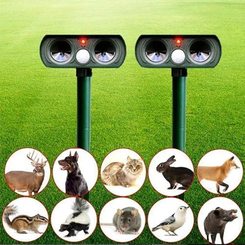 Umweltfreundlicher Solar Ultraschall Tiervertreiber. Gartenschutz vor unerwünschten Tieren, wasserdicht & wartungsfrei.