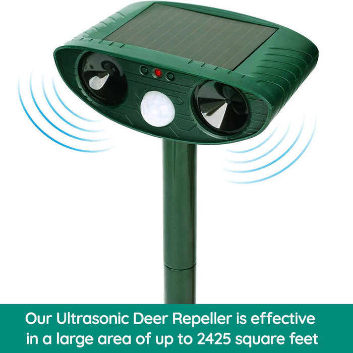 Effektiver Solar Ultraschall Tiervertreiber im Garten installiert, schützt Pflanzen vor Waschbären und Schädlingen.