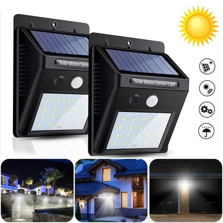 Kabellose LED-Außenbeleuchtung mit Bewegungsmelder, ideal als Sicherheitslicht.