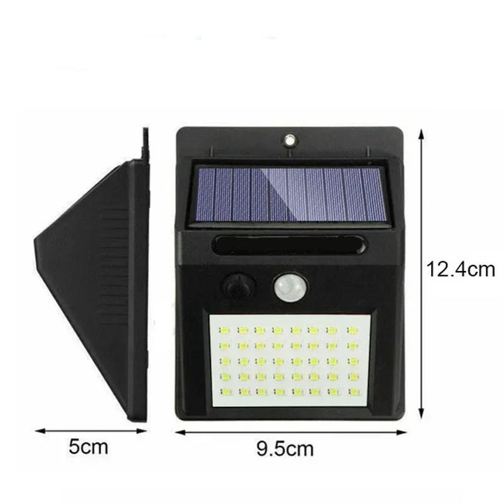 Vielseitige Solar-Wandleuchte für Garten, Terrasse und Hof, mit integriertem Bewegungsmelder.