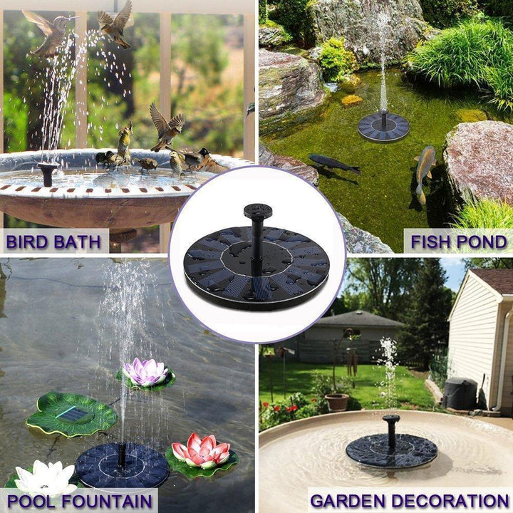 Solarbetriebene Brunnenpumpe für Vogelbad. Sorgt für frisches Wasser & ist eine schöne Gartendekoration.