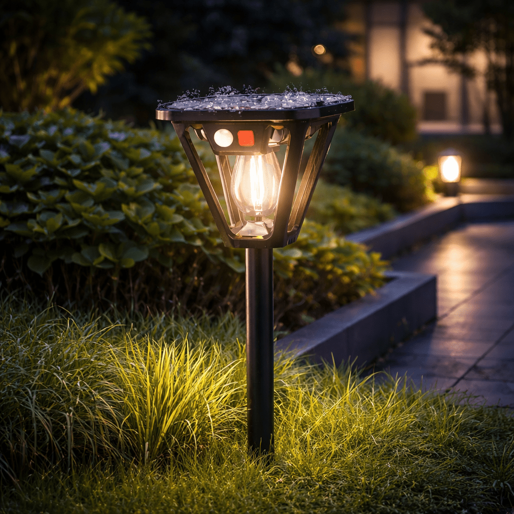 Solare LED Außenleuchte mit Bewegungsmelder für Garten & Wege. Wasserdichte Wand- & Wegeleuchte.