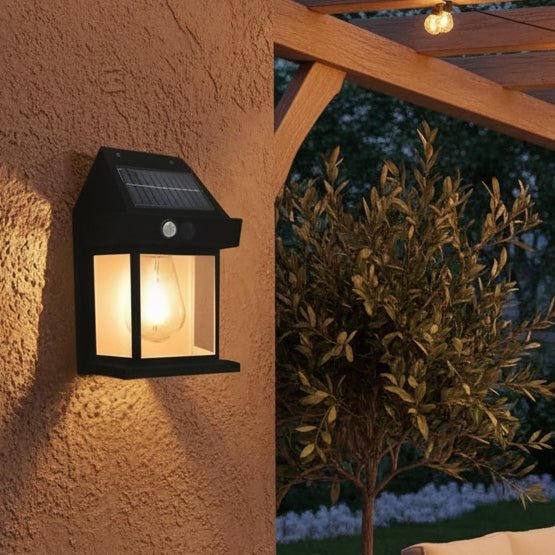 Solare LED Gartenleuchte mit Bewegungssensor, wetterfest für Hof, Terrasse & Außenbereiche.