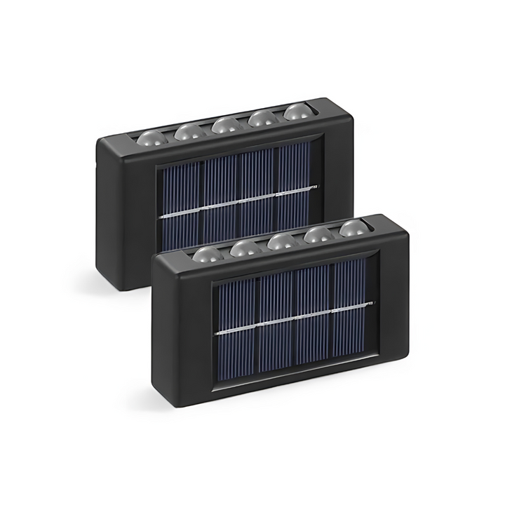 Autarke Solar-LED-Außenleuchte mit präzisem Bewegungssensor. Up/Down-Licht für gezielte und energiesparende Beleuchtung.