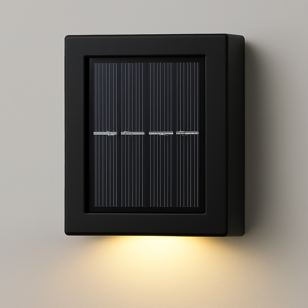 SolarGlow Außenbeleuchtung bei Nacht: warmes LED Licht für eine einladende Atmosphäre.