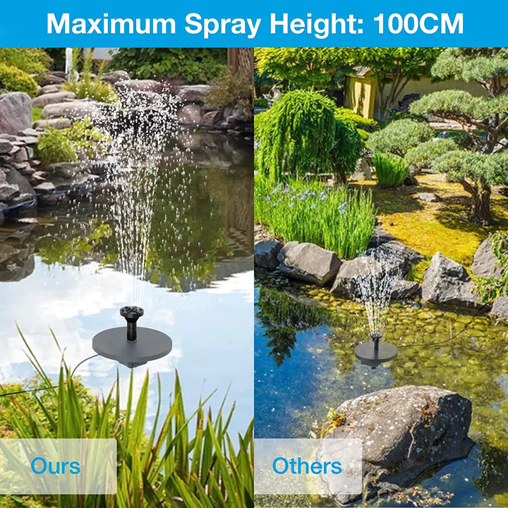 AquaViva 9W Solar-Wasserspiel DIY Set für Garten & Teich, schafft ein beruhigendes Wasserelement.