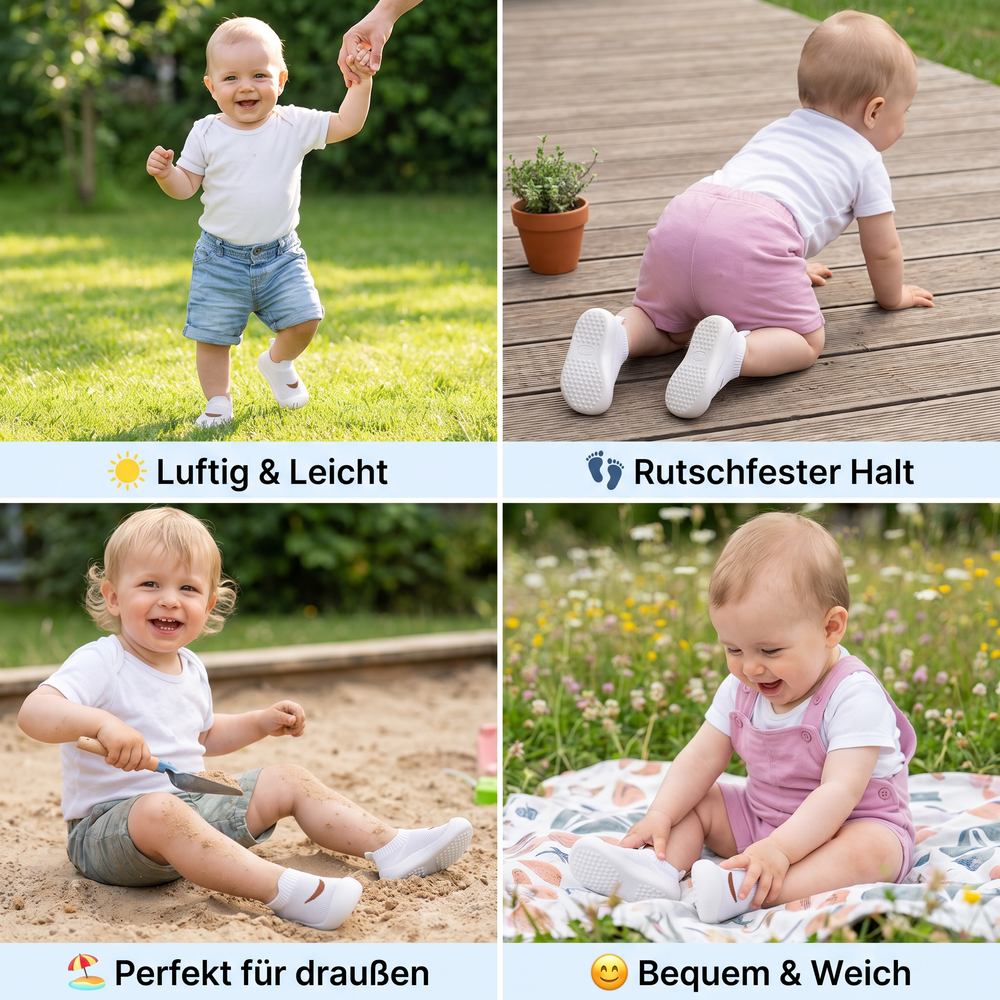 Leichte Sommer Kinderschuhe für Babys, atmungsaktiv & komfortabel für warme Tage.