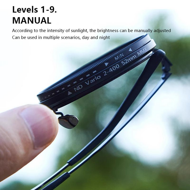 Elegante Sonnenbrille mit adaptivem Farbton, UV- & Blendschutz. Runder Metallrahmen, Vollrahmen-Design.