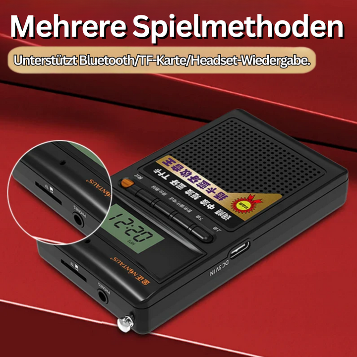 SoundPocket Mini: Das kleine, leistungsstarke Bluetooth Radio & MP3-Player für jede Tasche.