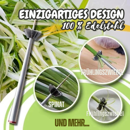 Hochwertiger Gemüseschneider aus Edelstahl. Perfekt zum Erstellen von Gemüsespiralen & Bandnudeln.
