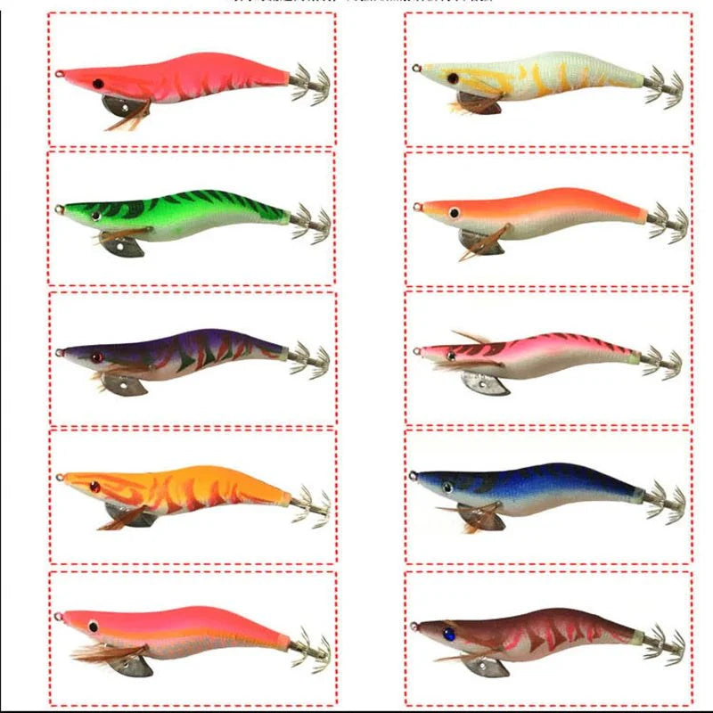 Vielseitiges SQUIDPRO Tintenfischköder Set. Hochwertige Kunstköder mit Jig-Haken für mehr Fangerfolg.