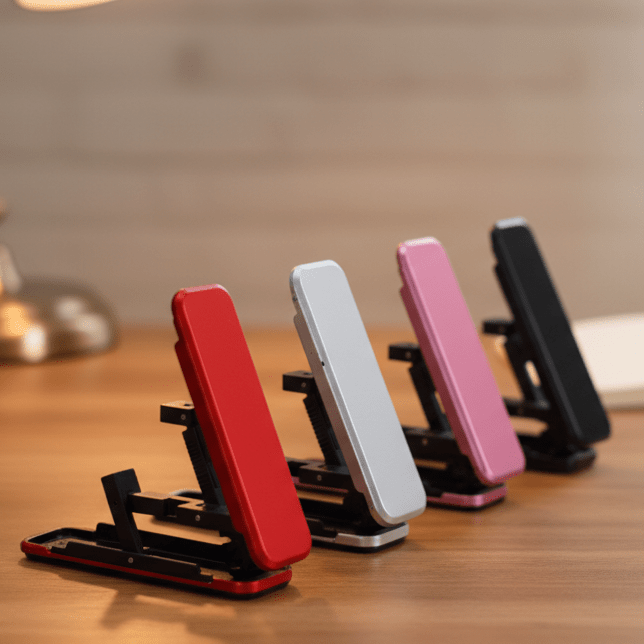Stabiler Mini Smartphone Ständer für freihändigen Komfort. Kompakte Handyhalterung, ideal für Tisch & Reise.