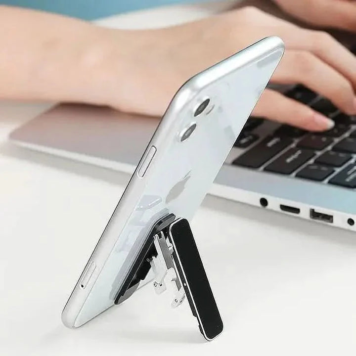 Universal Mini Handy Ständer für alle Smartphone Modelle. Stabiler, kompakter Tischständer, freihändig.