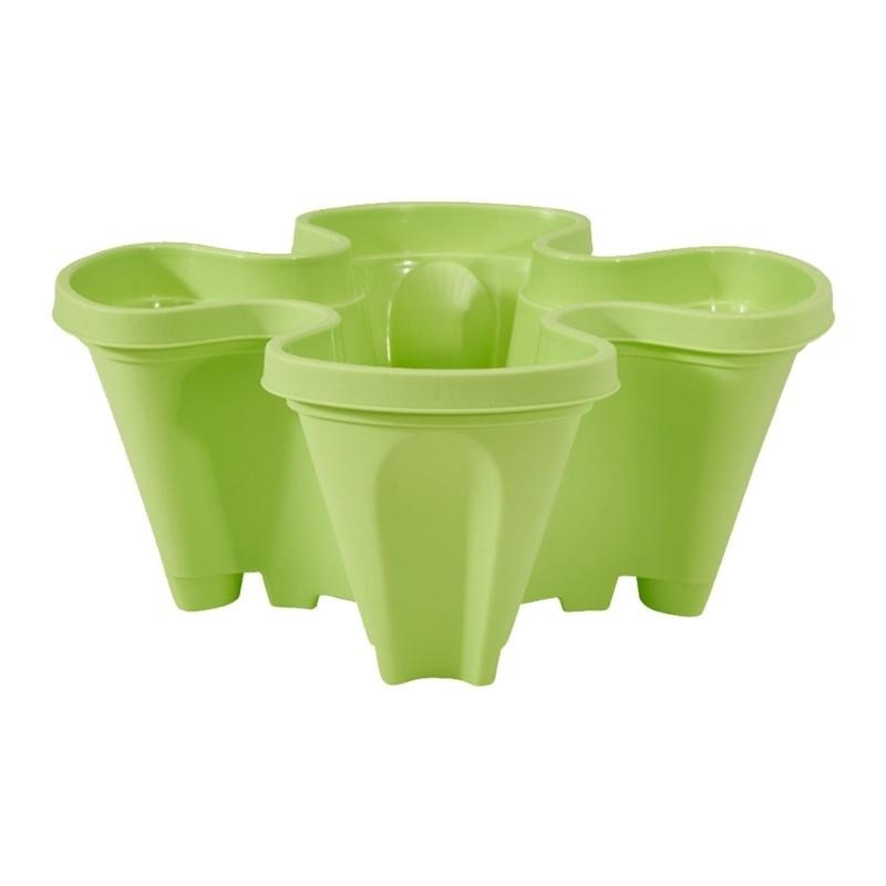 Stapelbares Pflanzsystem für vertikalen Garten; ideal für Kräuter, Blumen, Erdbeeren auf Balkon & Terrasse.