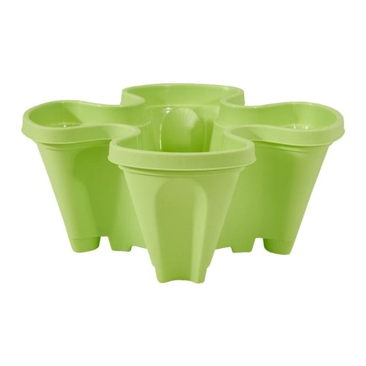 Stapelbares Pflanzsystem für vertikalen Garten; ideal für Kräuter, Blumen, Erdbeeren auf Balkon & Terrasse.