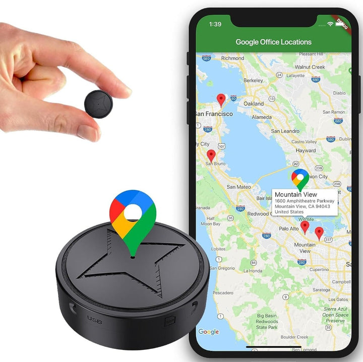 Starker Magnet-GPS-Tracker für Fahrzeuge & Objekte. Echtzeit-Ortung, Diebstahlschutz, akkubetrieben, mini-Design.
