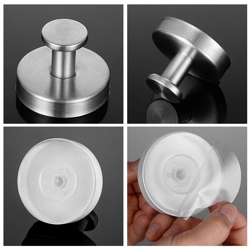 Eleganter Metallhaken mit Saugnapf. Perfekt für Handtücher im Bad oder Utensilien in der Küche.