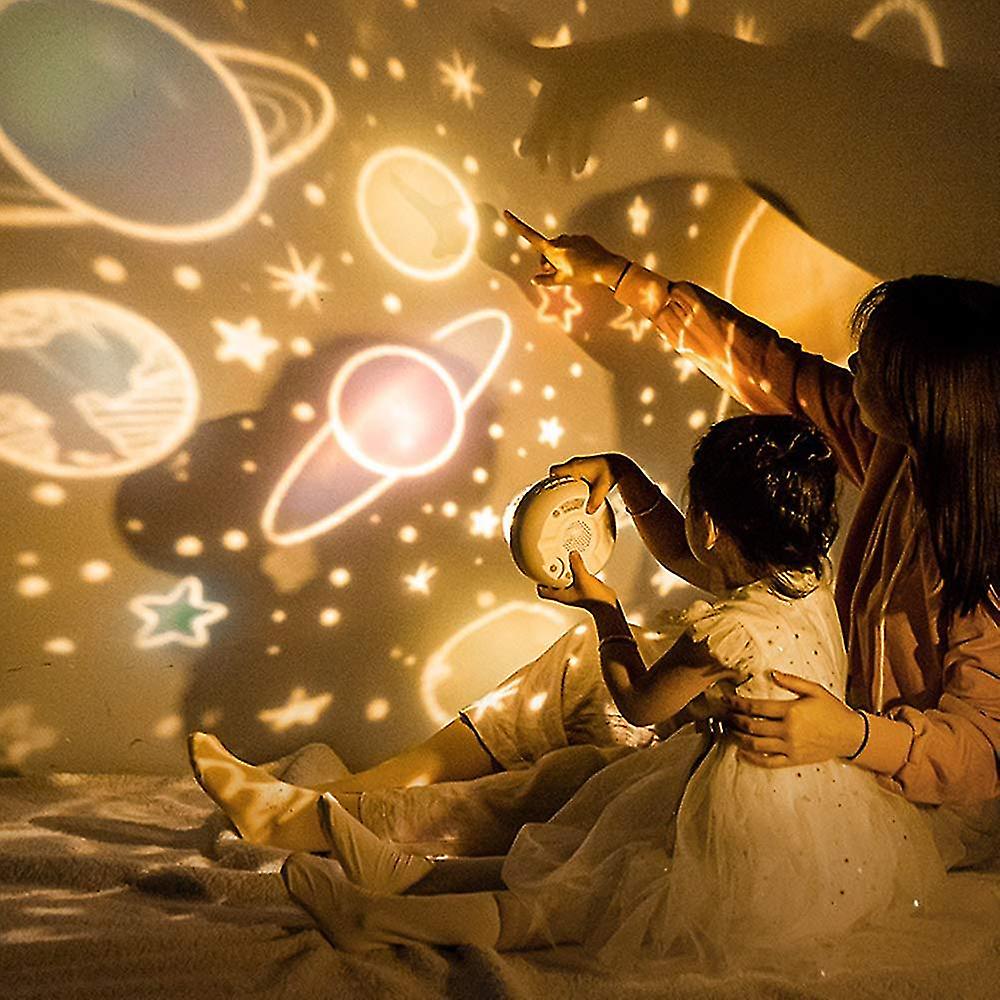 Beruhigender Sternenhimmel-Projektor, ideal als Nachtlicht für entspanntes Einschlafen im Kinderzimmer.