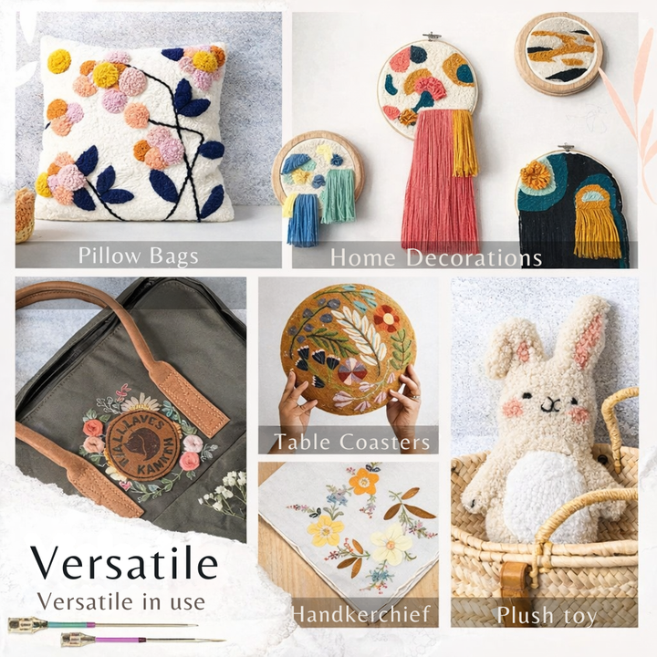 Kreatives Stickset für Punch Needle Stickerei: Stanznadel & Zubehör für DIY Handarbeitsprojekte.