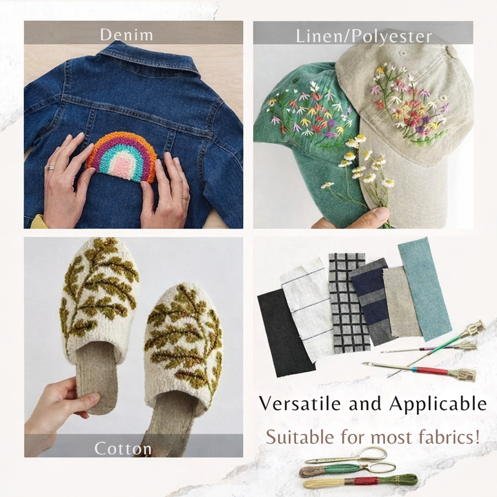 Vielseitiges Stickset mit Stanznadel für verschiedene Sticktechniken, perfekt für Handarbeits-DIY.