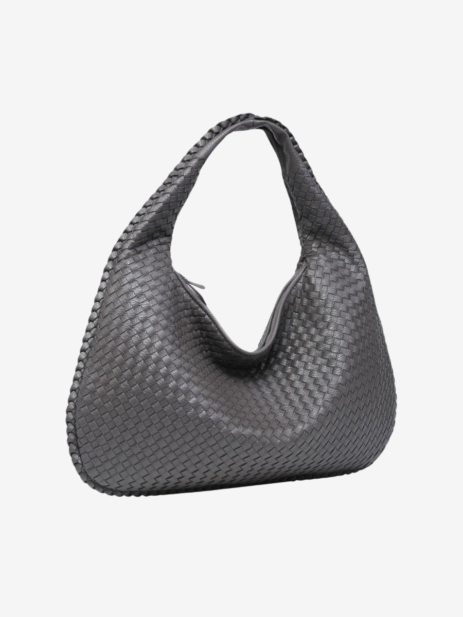 Elegante dunkelgraue Damen Handtasche, Kunstleder Shopper mit stilvollem Design, perfekt für jeden Anlass.