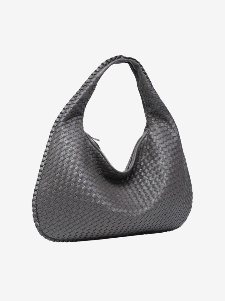 Elegante dunkelgraue Damen Handtasche, Kunstleder Shopper mit stilvollem Design, perfekt für jeden Anlass.