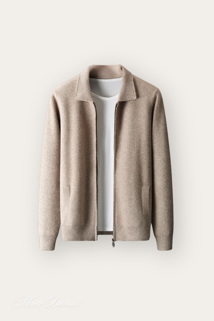 Stilvolle Herren Polo-Weste mit Reißverschluss, ideal warm für Herbst und Winter.