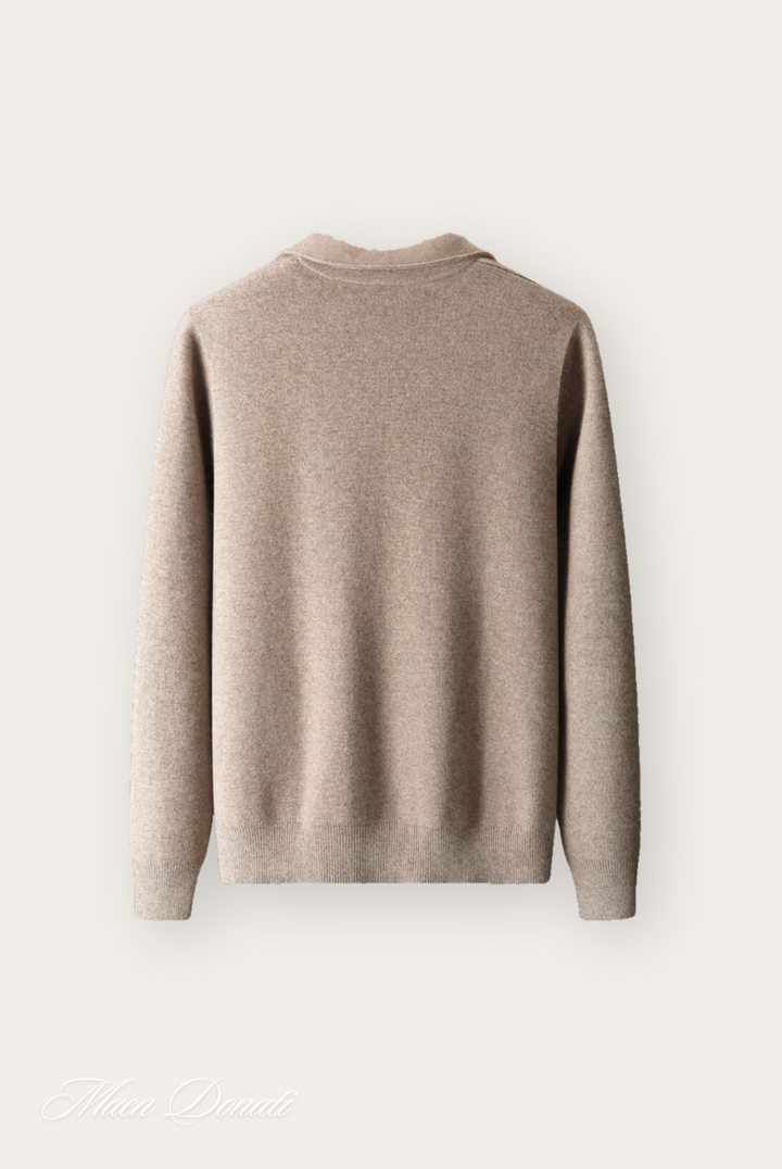 Warme Herren Strick-Polo-Weste mit Reißverschluss, perfekt für Herbst- & Wintermode.