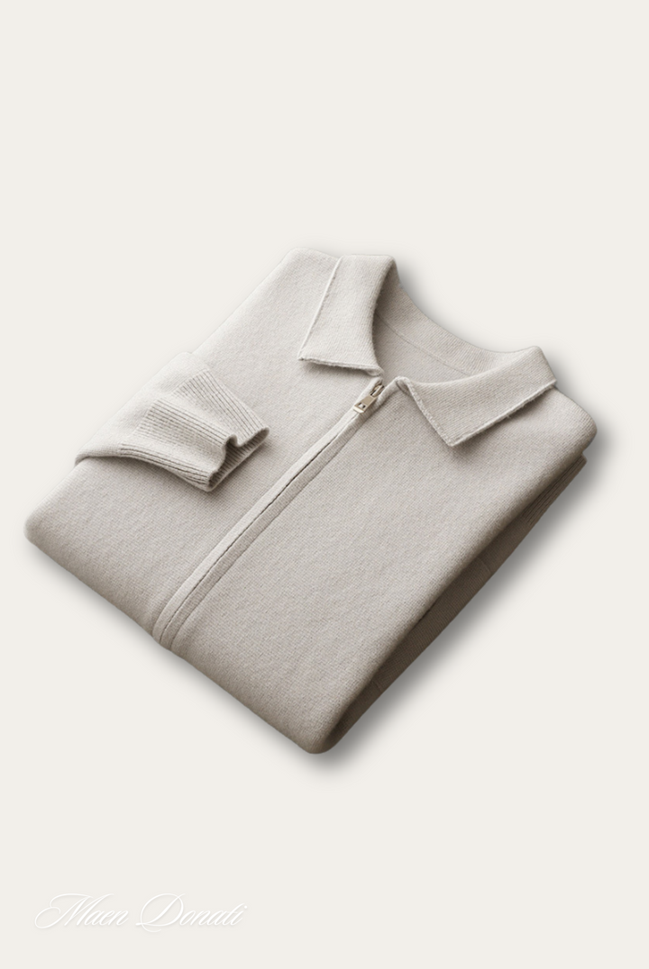 Stilvolle Herren Polo-Weste mit Reißverschluss, warm & bequem für Herbst- und Wintertage.
