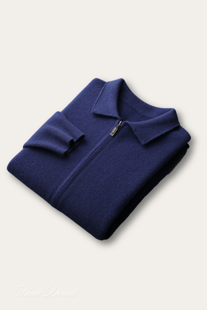 Bequeme & warme Herren Polo-Weste mit Reißverschluss, ideal für kühle Herbst- und Wintertage.