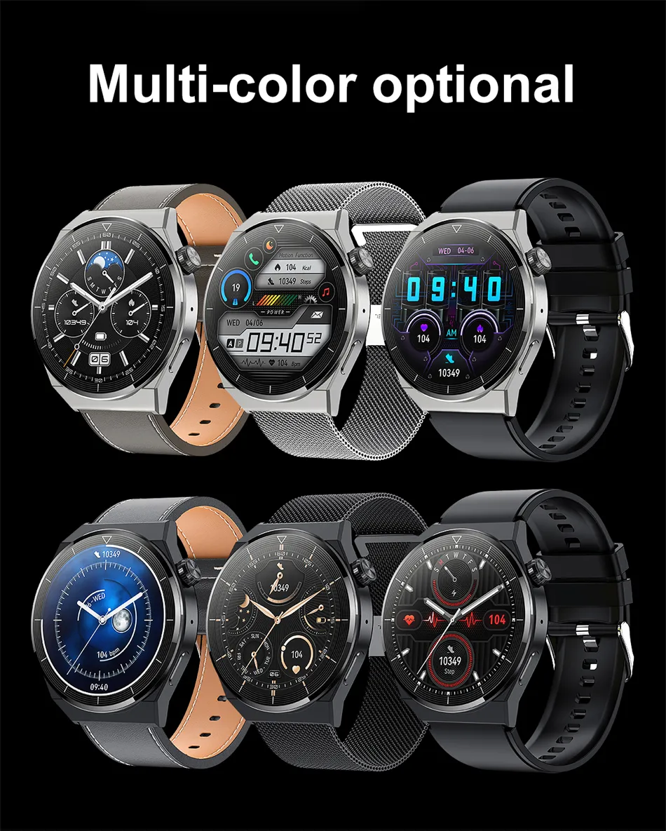 Herren Smartwatch am Handgelenk im Büro; stilvolles Accessoire, das Technologie & Eleganz perfekt verbindet.