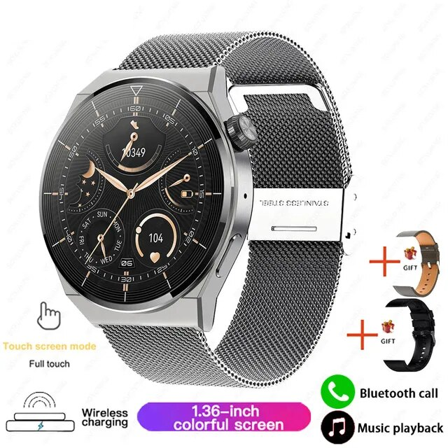 Sprachassistent auf der Herren Smartwatch: Steuerung per Stimme für Anrufe, Nachrichten & smarte Funktionen.