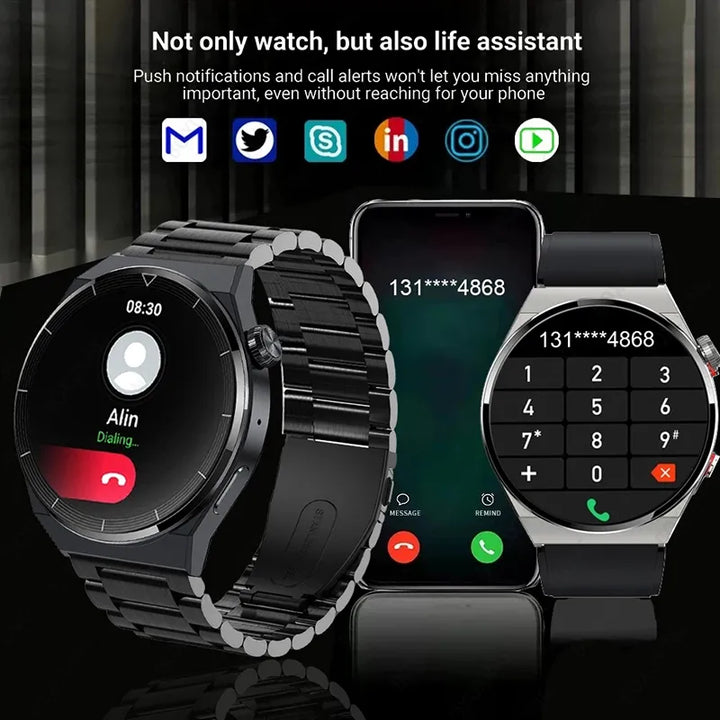Elegante Herrenuhr: Hightech Smartwatch mit klassischem Design & vielen Funktionen; perfektes Herrenaccessoire.