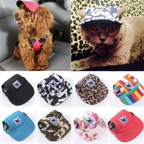 Blaue Sommer-Hunde-Kappe als Haustier-Accessoire, ideal für den Sonnenschutz deines Vierbeiners.