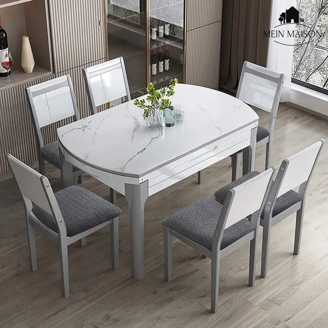 Moderne Jacquard Stuhlhussen, elastisch und waschbar, für ein stilvolles Esszimmerambiente und optimalen Stuhlschutz.