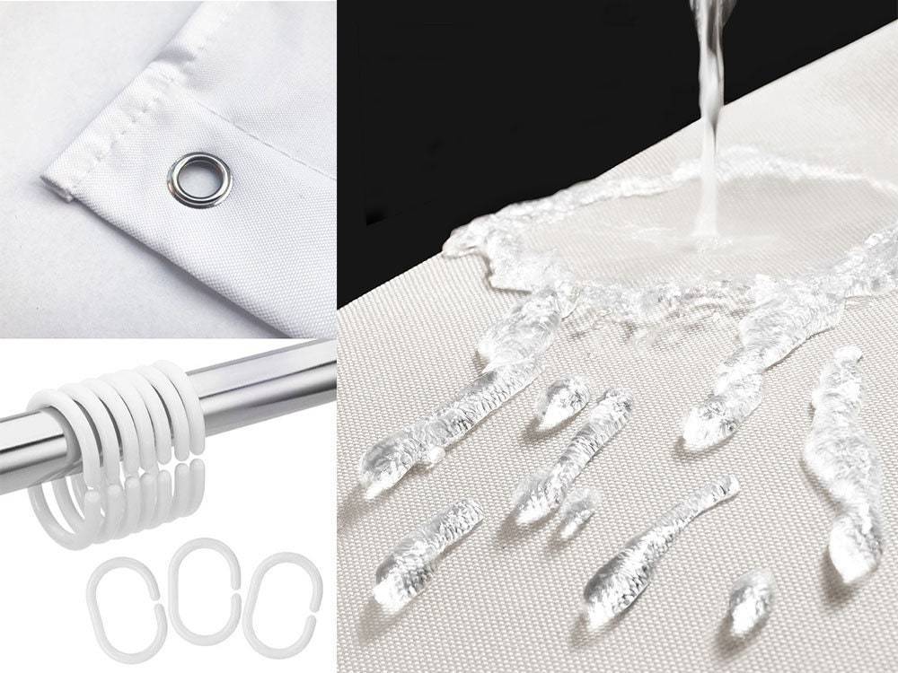 Moderner hellgrüner Duschvorhang, wasserabweisend, pflegeleichtes Badtextil. Stilvolles Accessoire für Ihr Badezimmer.
