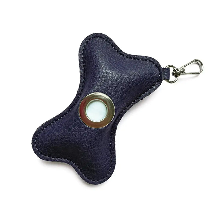 Eleganter Hundekotbeutelspender in Knochenform, aus hochwertigem PU-Leder, für stilvolle Halter.