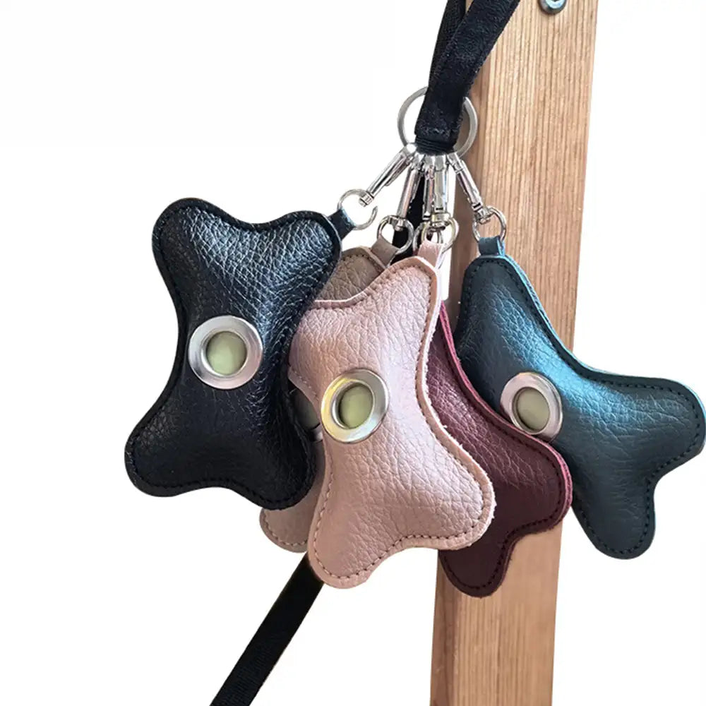 Eleganter PU-Leder Kotbeutelspender im Knochen-Design, unverzichtbares Zubehör für Hundehalter.