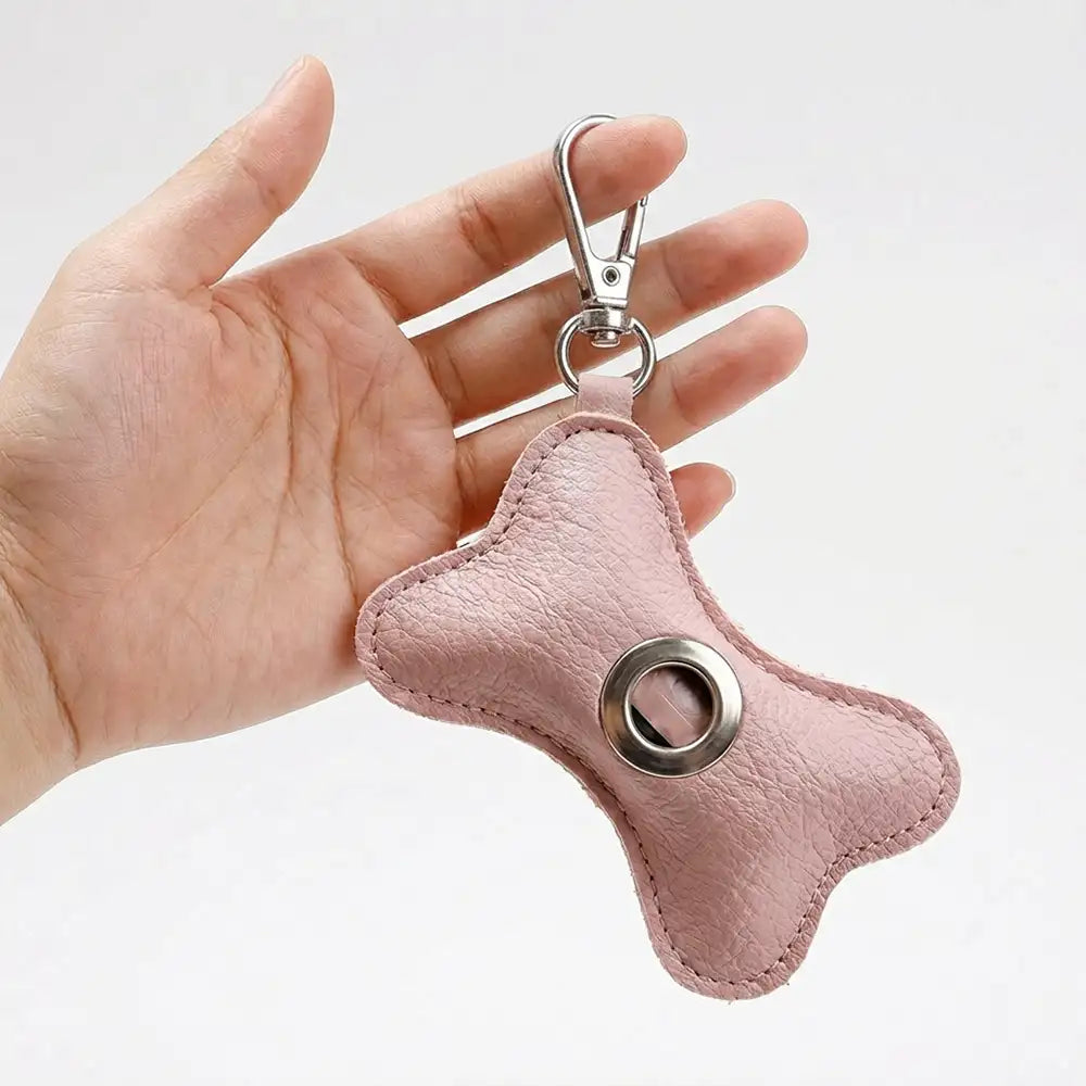 Hochwertiger Knochen-Kotbeutelspender aus PU-Leder, ein stilvolles Accessoire für Hunde.