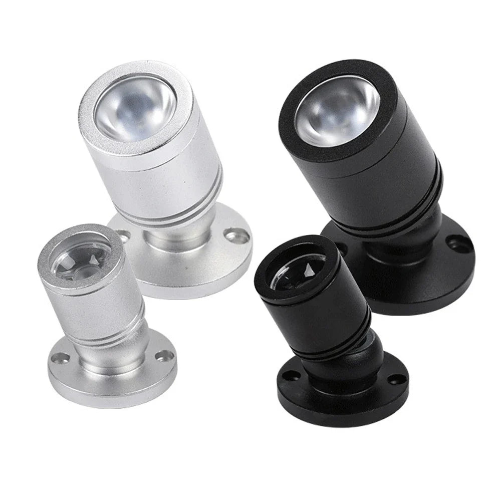 Stilvoller Mini LED Spot aus Aluminium für Vitrinen, Regale & Dekoration. Flexibles Akzentlicht, USB betrieben.