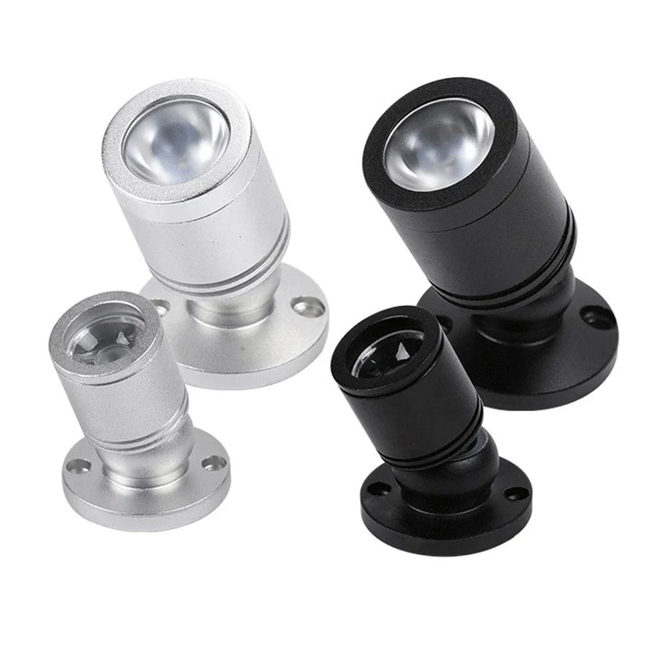 Stilvoller Mini LED Spot aus Aluminium für Vitrinen, Regale & Dekoration. Flexibles Akzentlicht, USB betrieben.